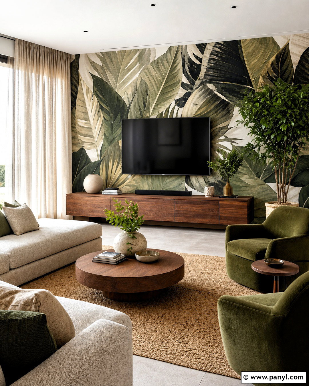 Botanical TV Wall Wallpaper - 20 tv wall wallpaper ideas
