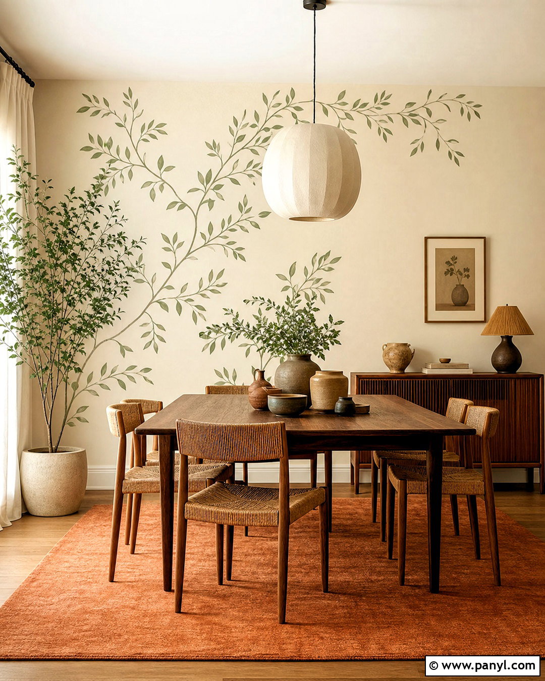 Botanical Wall Stencil For Dining Room - 20 wall stencil ideas