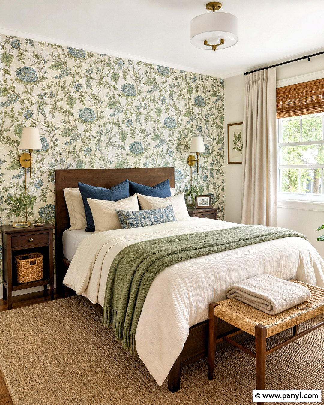 Botanical Wallpaper Accent Wall - 20 small accent wall ideas