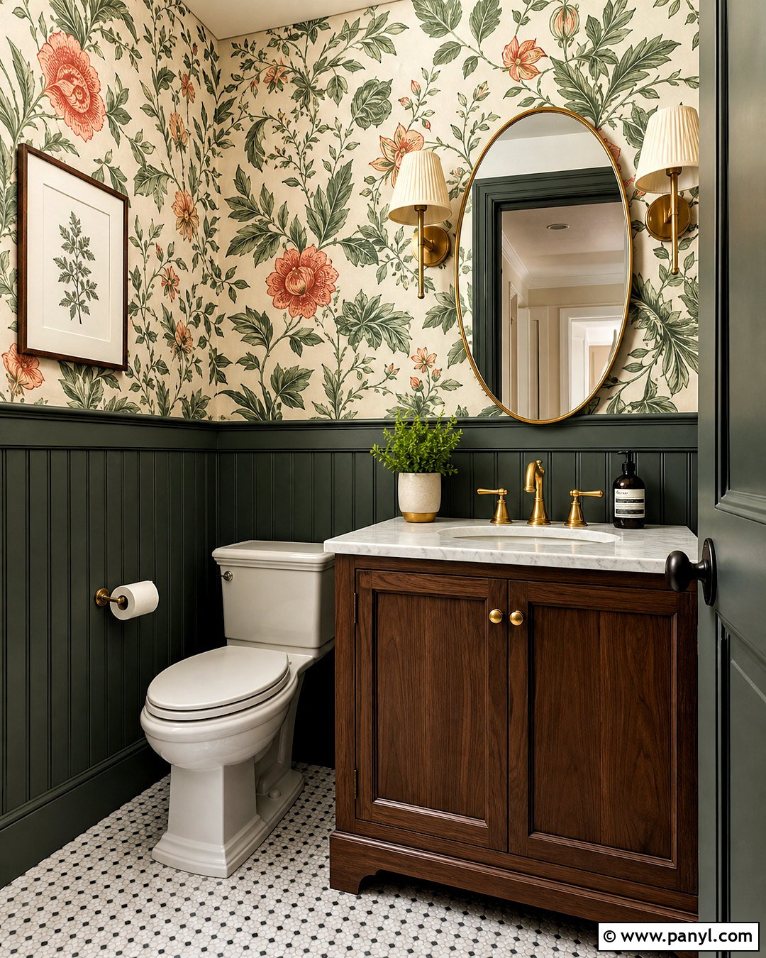 Botanical Wallpaper Bathroom Wall - 20 bathroom statement wall ideas