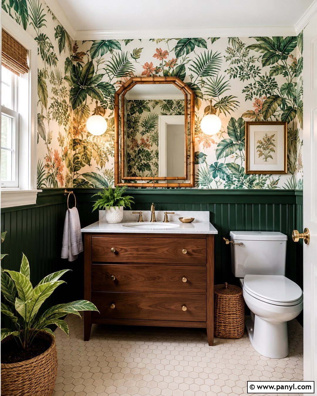 Botanical Wallpaper Bathroom Walls - 20 Colorful Bathroom Walls