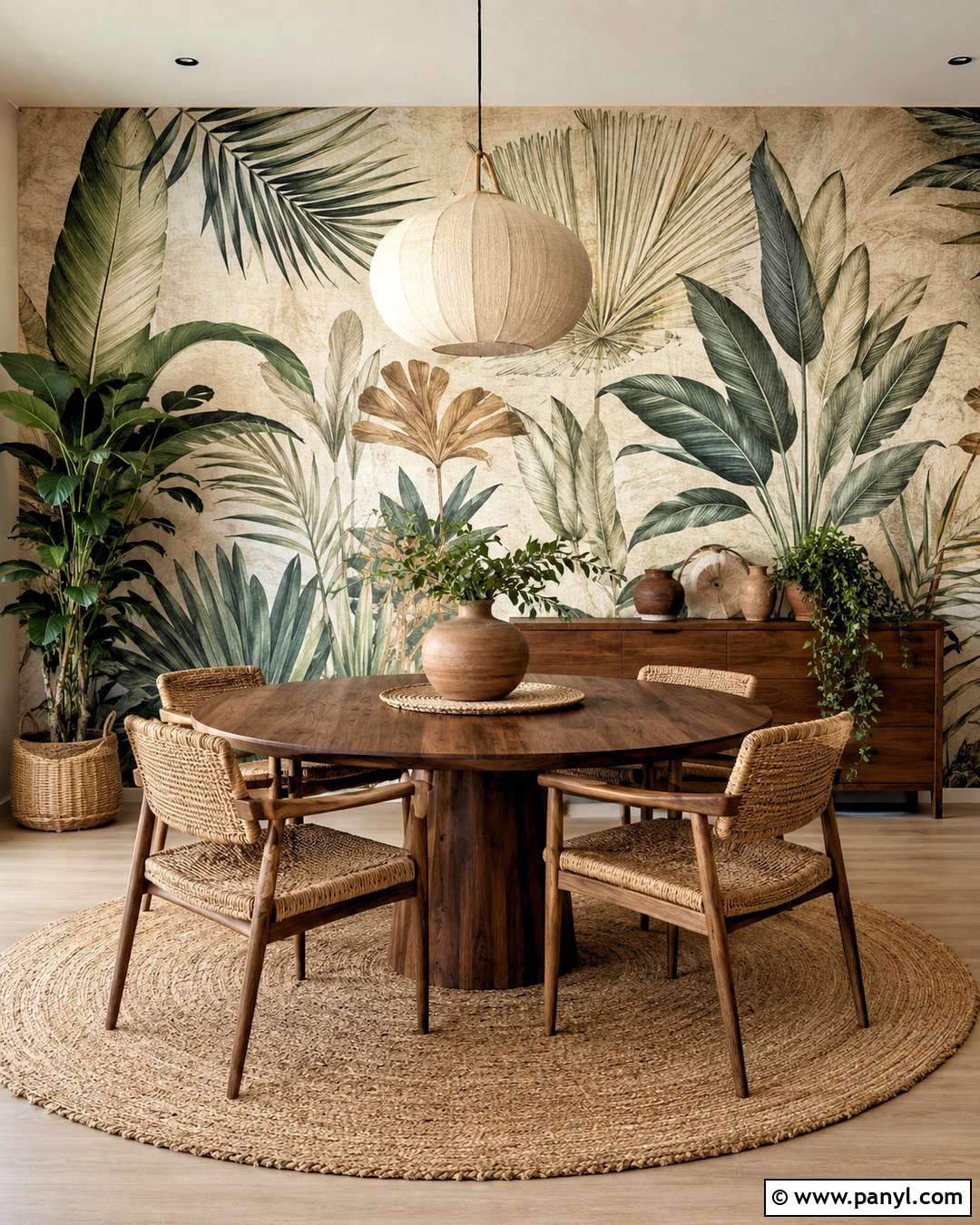 Botanical Wallpaper Boho Accent Wall - 20 boho accent wall ideas