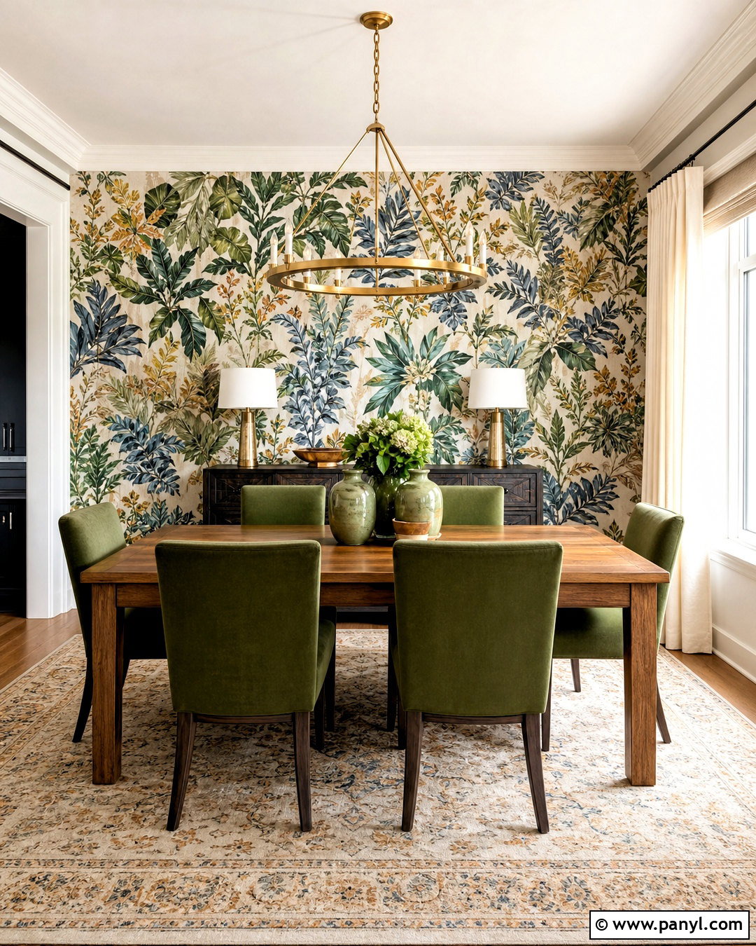 Botanical Wallpaper Feature Wall - 20 feature wall ideas