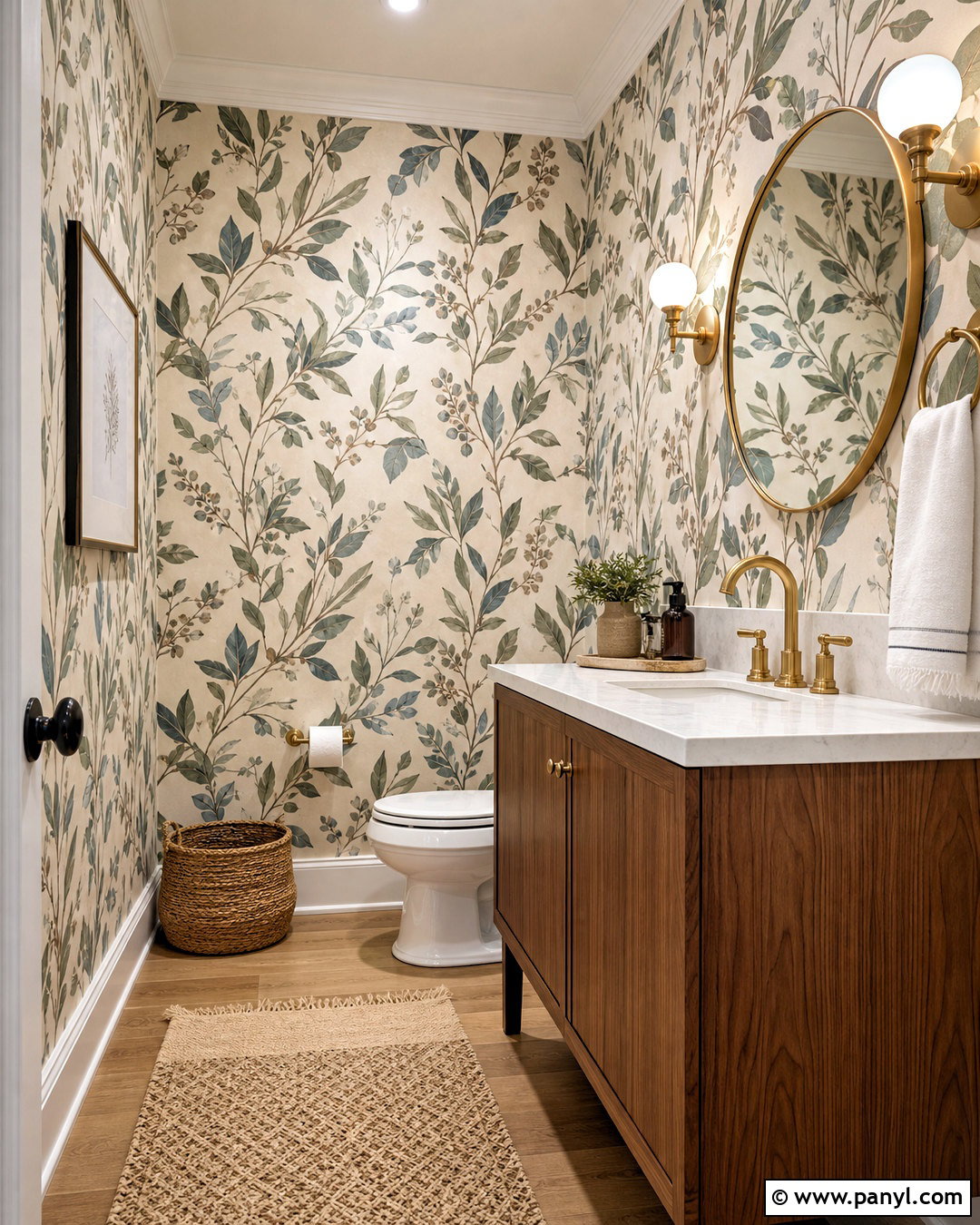 Botanical Wallpaper Half Bathroom - 20 half bathroom inspiration ideas