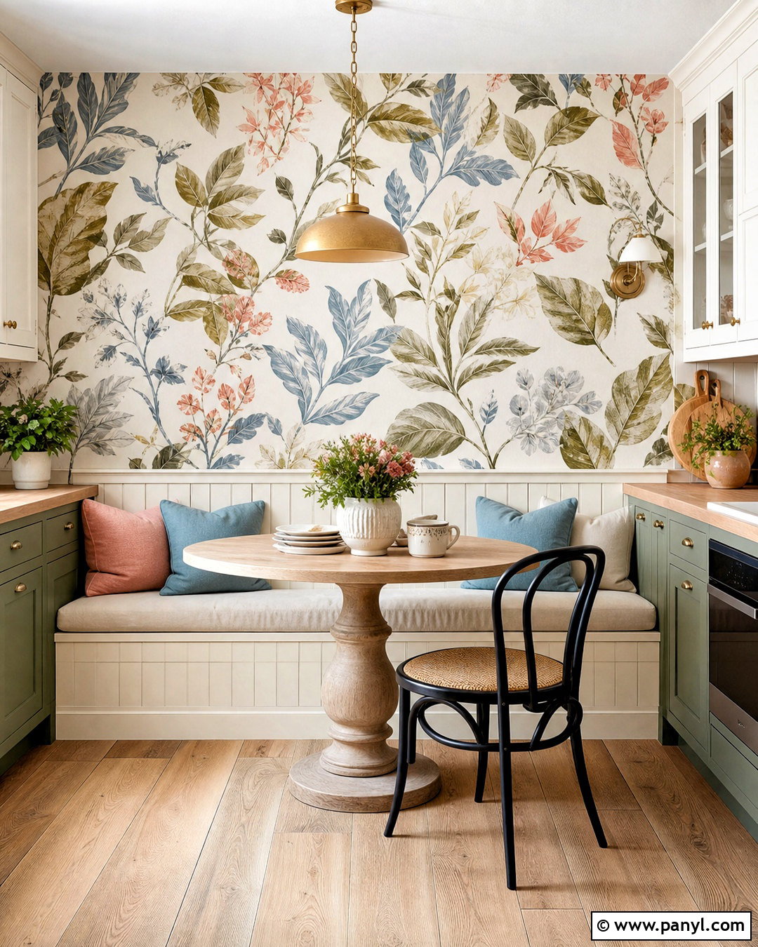 Botanical Wallpaper Kitchen Feature Wall - 20 kitchen feature wall ideas