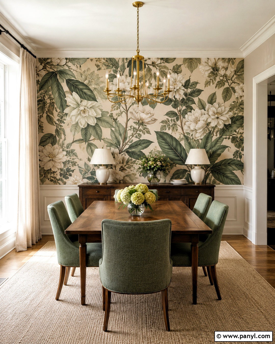 Botanical Wallpaper Wall - 20 decorative wall design ideas