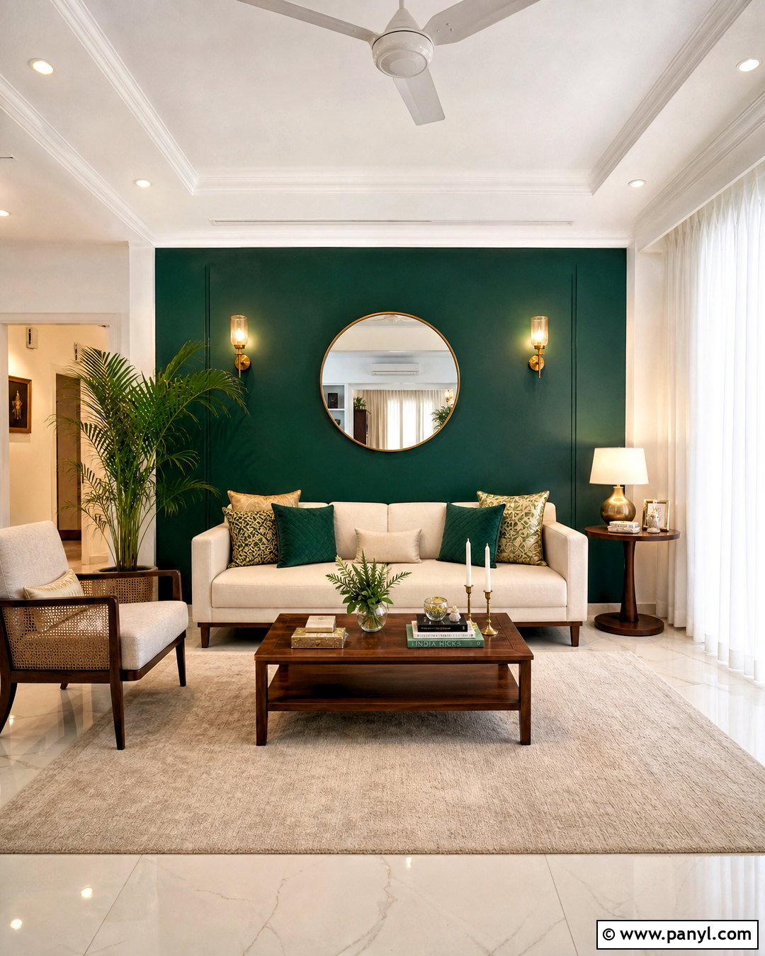 Bottle Green And Pure White Hall Colour - 20 hall colour ideas indian ideas