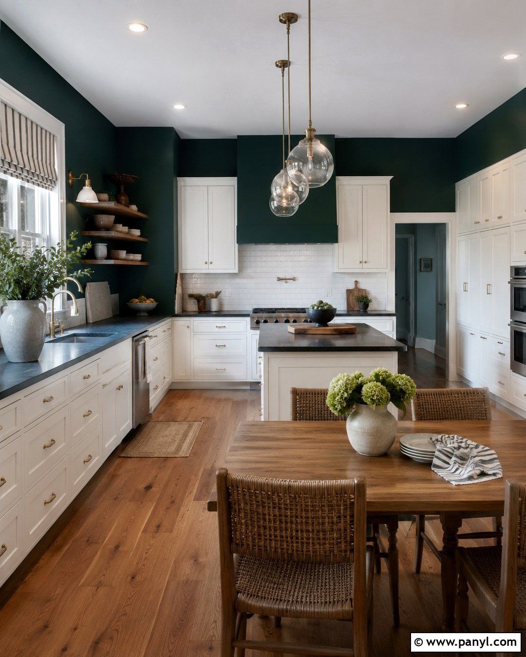 Bottle Green Kitchen Walls - 20 Rich Green Wall Paint Ideas