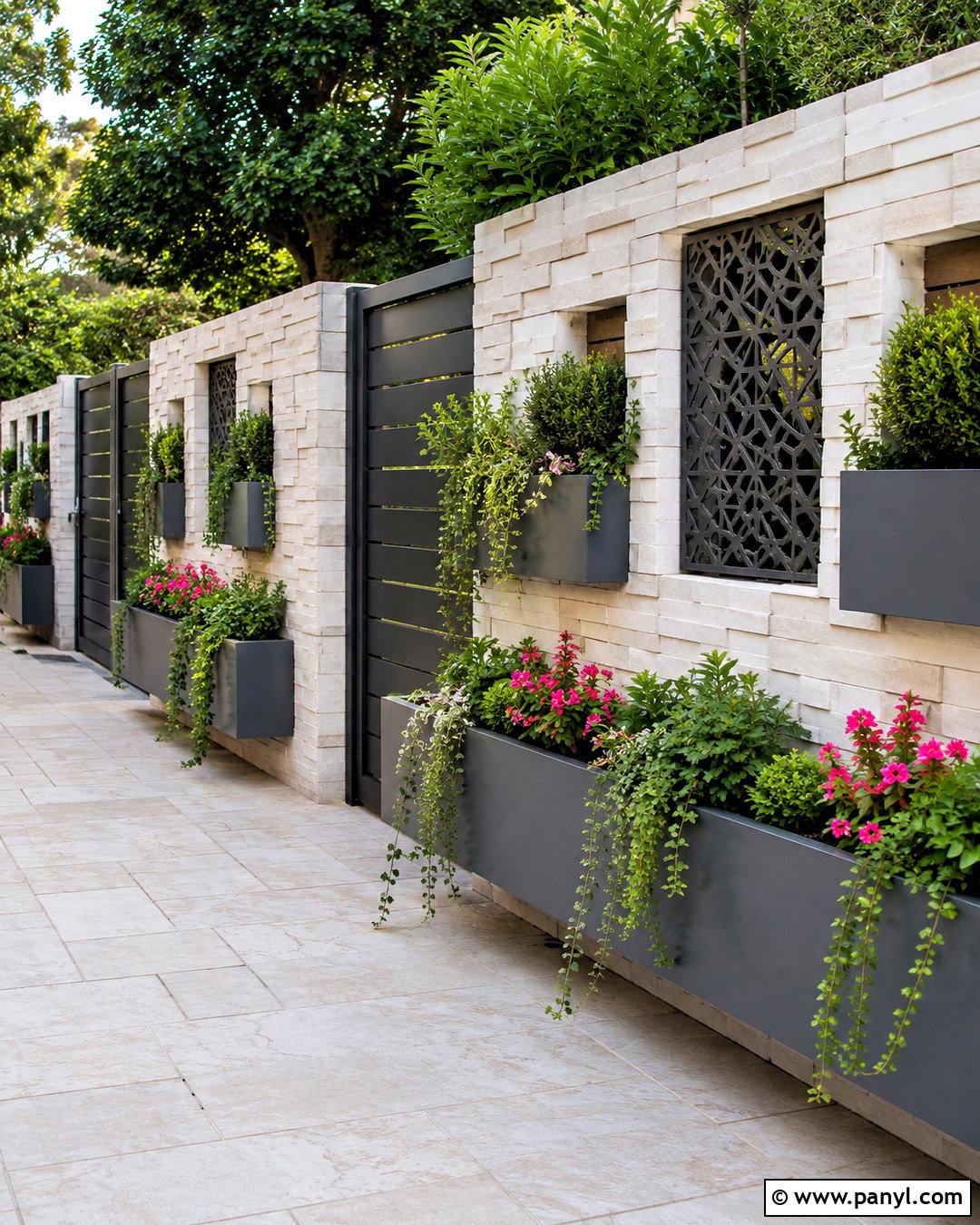 Boundary Wall With Built-In Planters - 20 boundary wall design exterior ideas