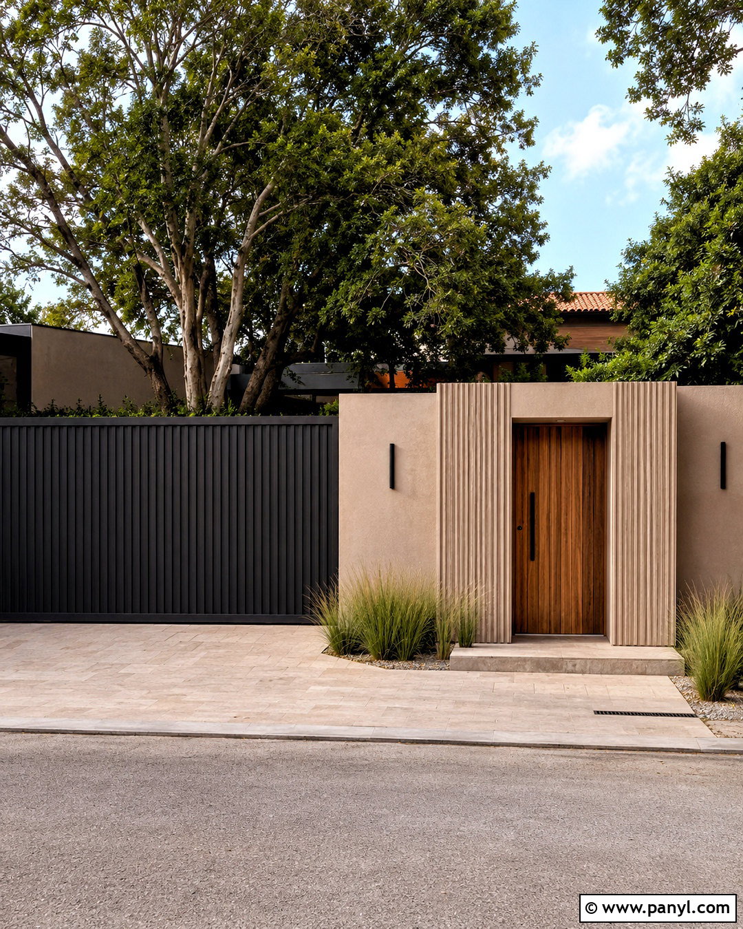 Boundary Wall With Fluted Texture - 20 boundary wall design exterior ideas
