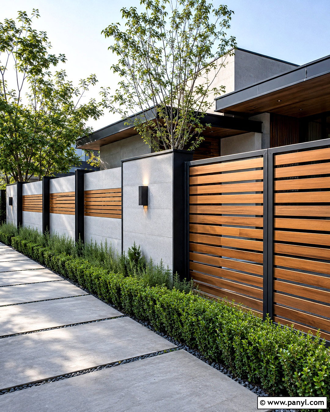 Boundary Wall With Horizontal Slats - 20 boundary wall design exterior ideas