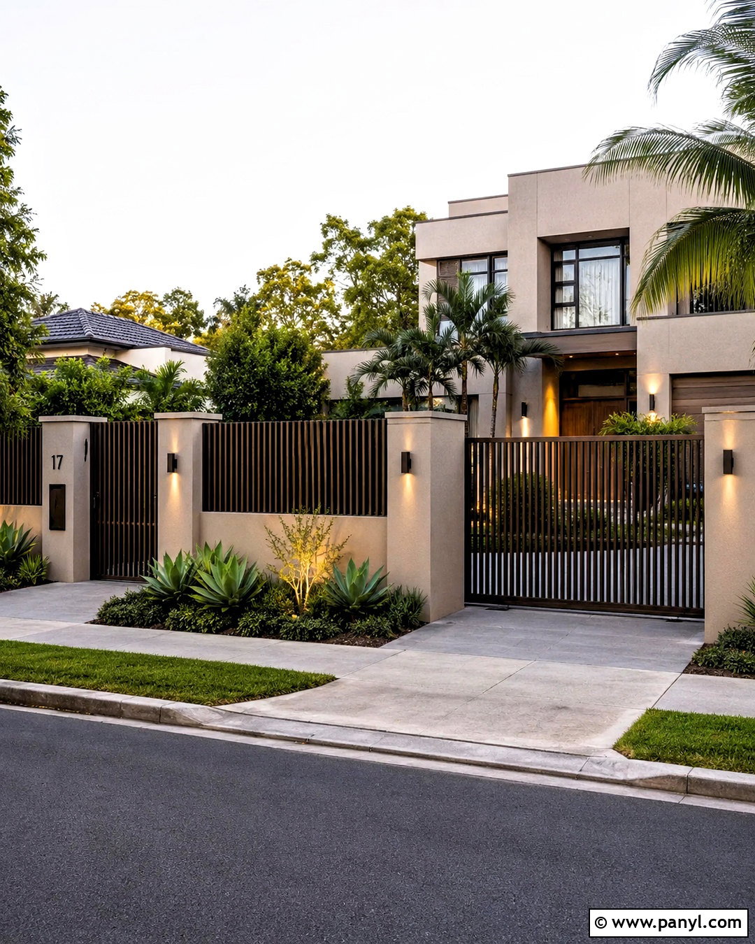 Boundary Wall With Vertical Metal Slats - 20 boundary wall design exterior ideas