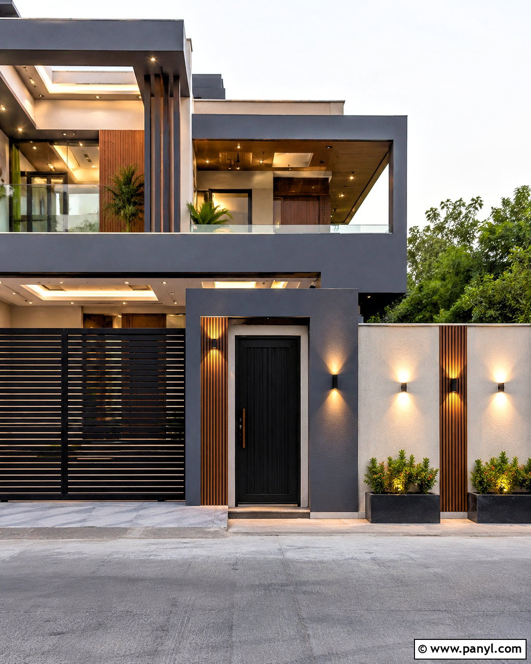 Box Frame Compound Wall - 20 compound wall design exterior indian simple ideas