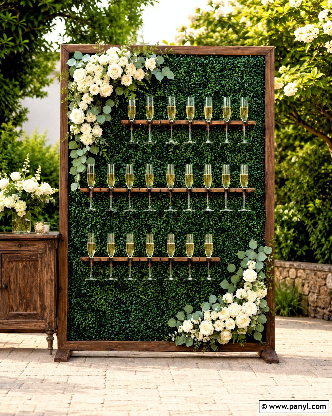 Boxwood Champagne Wall - 20 diy champagne wall ideas