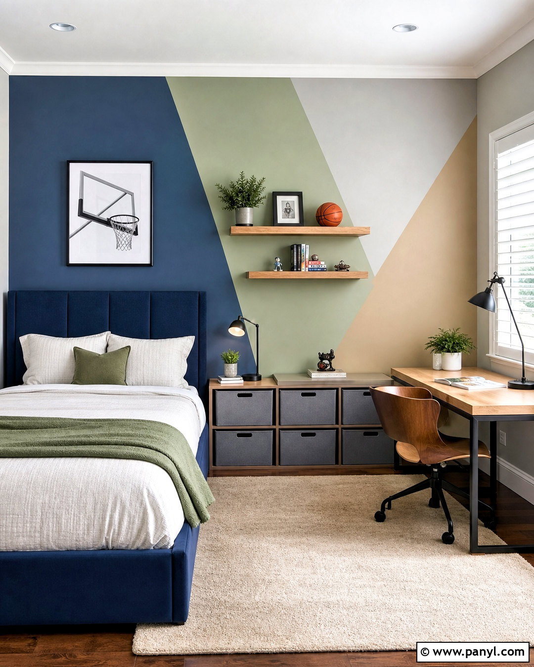 Boys Bedroom Color Block Accent Wall - 20 kids accent wall boys
