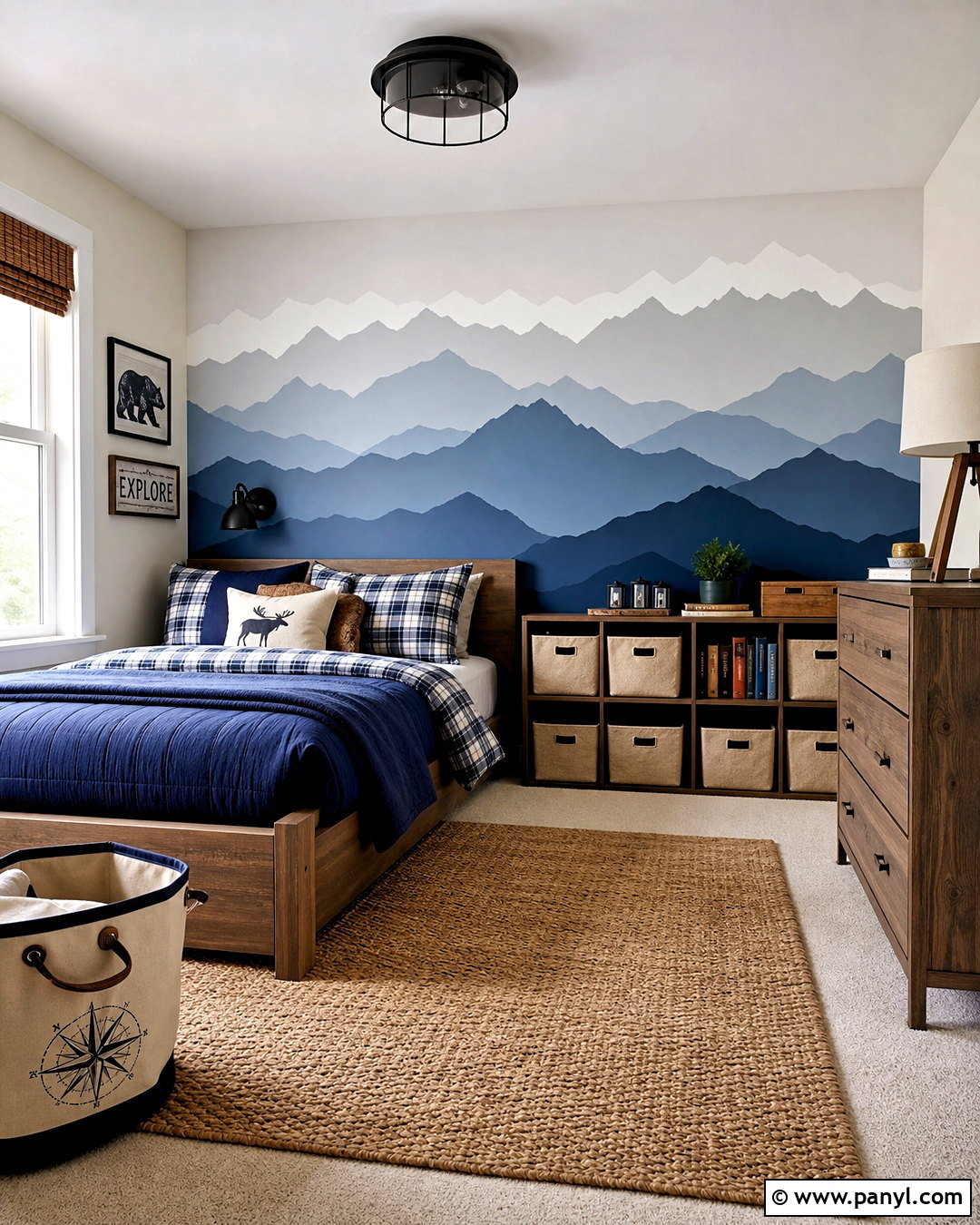Boys Bedroom Mountain Mural Accent Wall - 20 kids accent wall boys