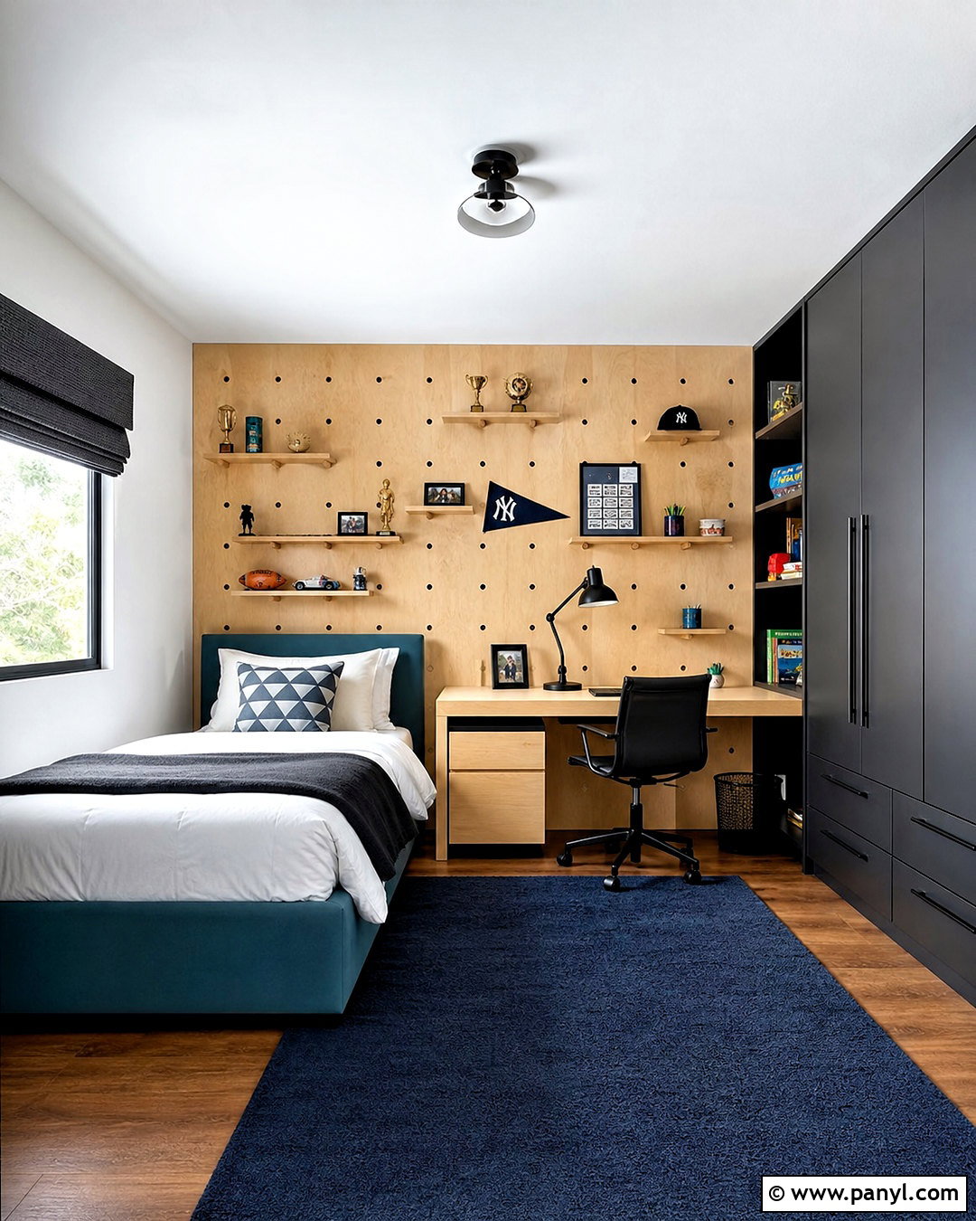 Boys Bedroom Pegboard Accent Wall - 20 kids accent wall boys