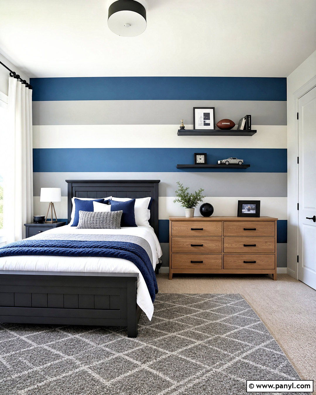 Boys Bedroom Striped Accent Wall - 20 kids accent wall boys