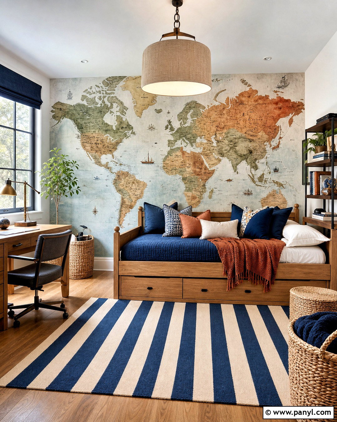 Boys Bedroom World Map Accent Wall - 20 kids accent wall boys