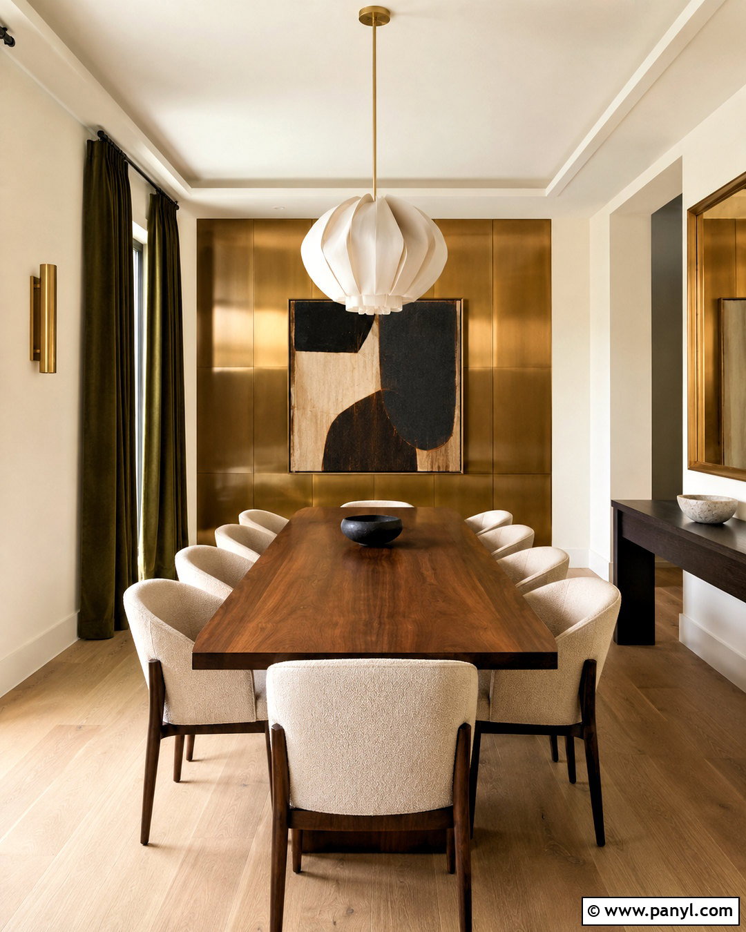 Brass Metal Wall Panel Dining Room - 20 metal wall panel ideas