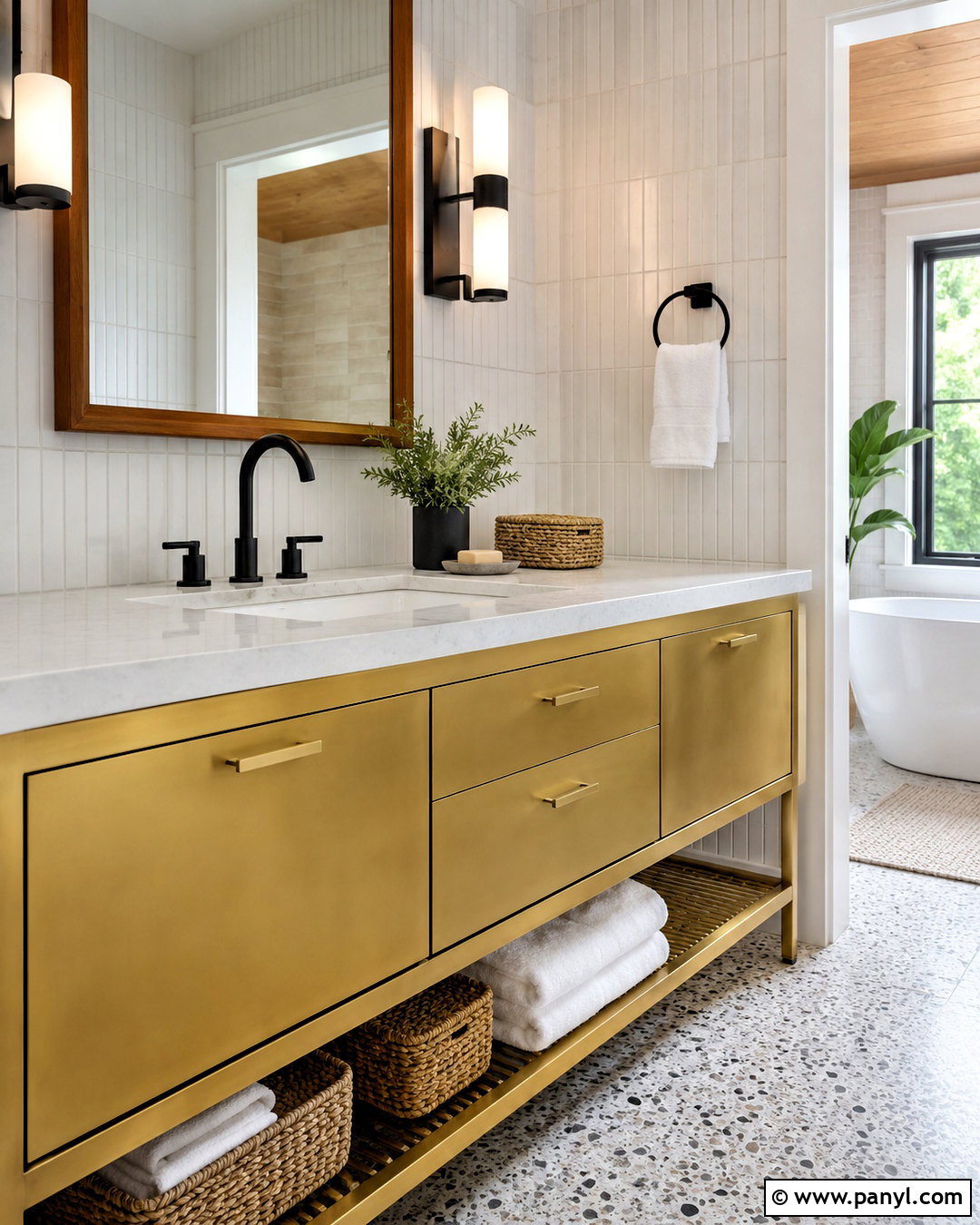 Brass Metallic Paint Bathroom Vanity - 20 metallic paint colors