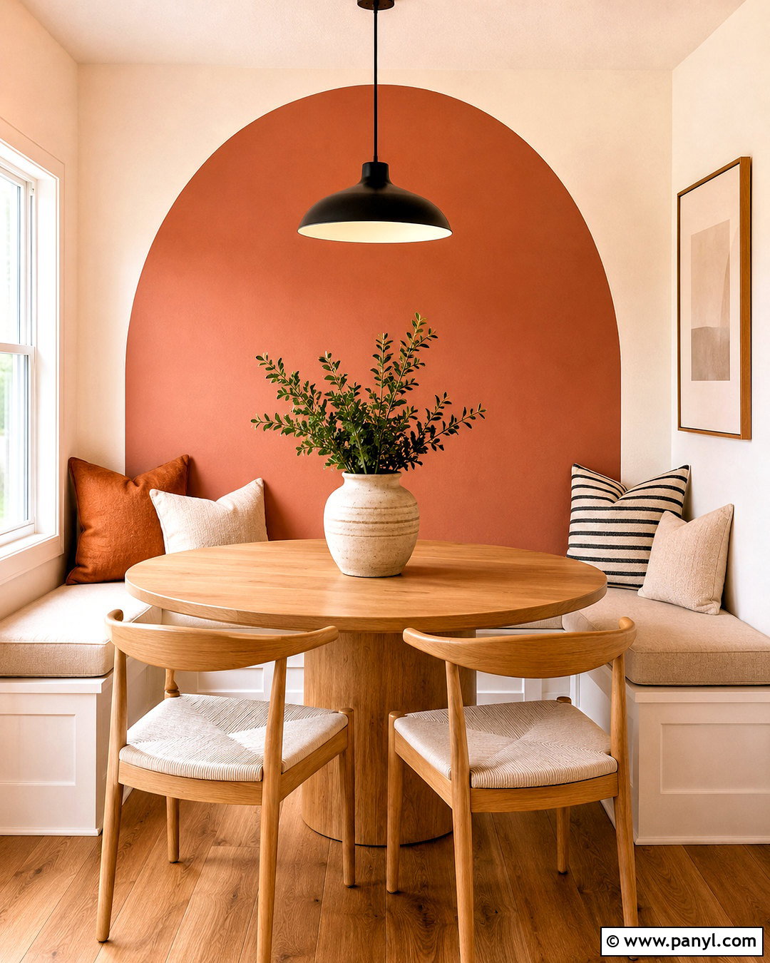 Breakfast Nook Arch Geometric Wall Paint - 35 Simple Geometric Wall Paint Ideas