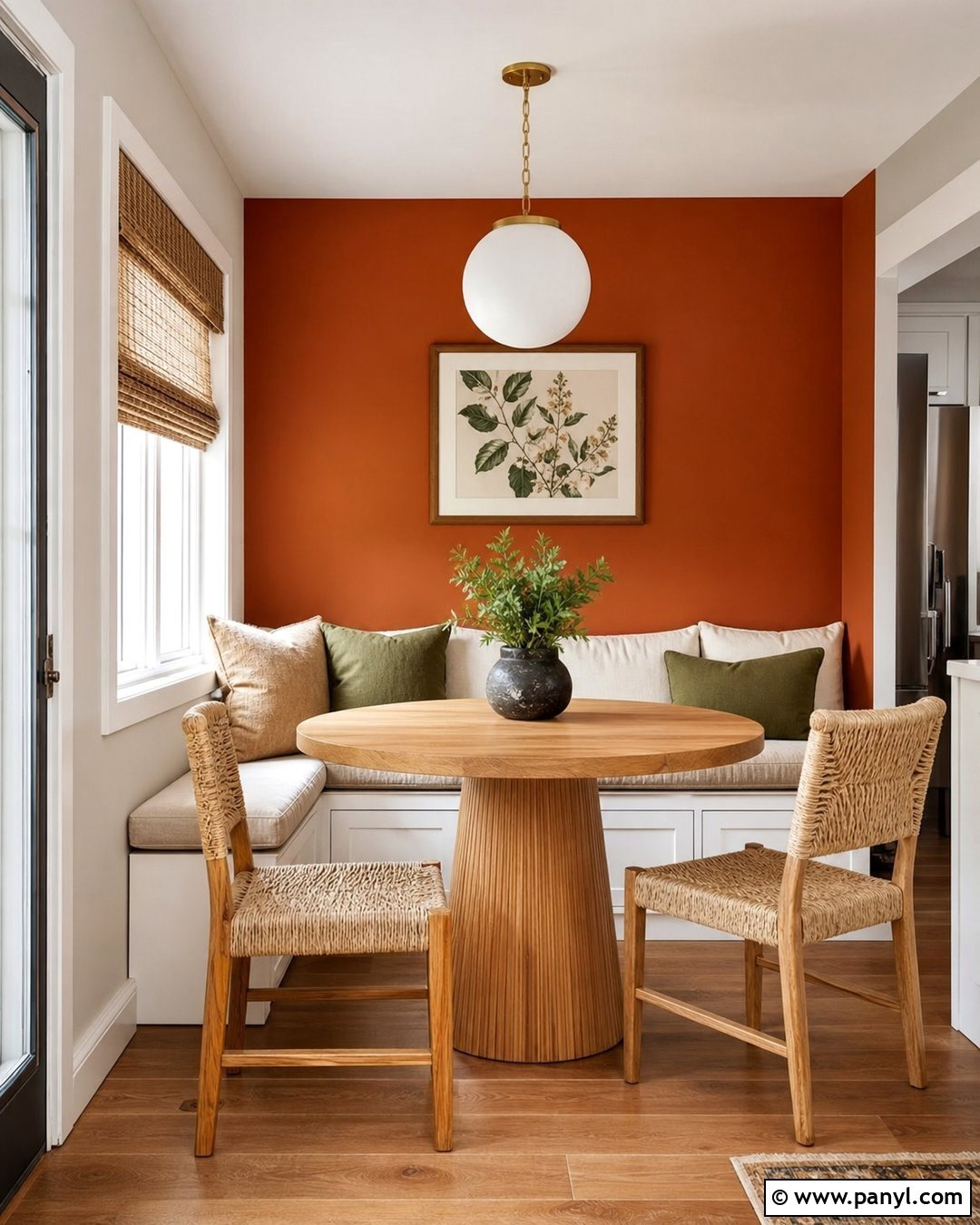 Breakfast Nook Burnt Orange Accent Wall - 35 Burnt Orange Accent Wall Ideas