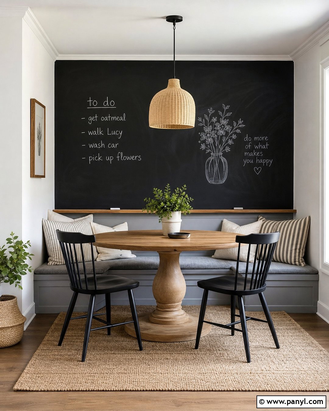 Breakfast Nook Chalkboard Wall - 20 Chalkboard Painted Wall Ideas