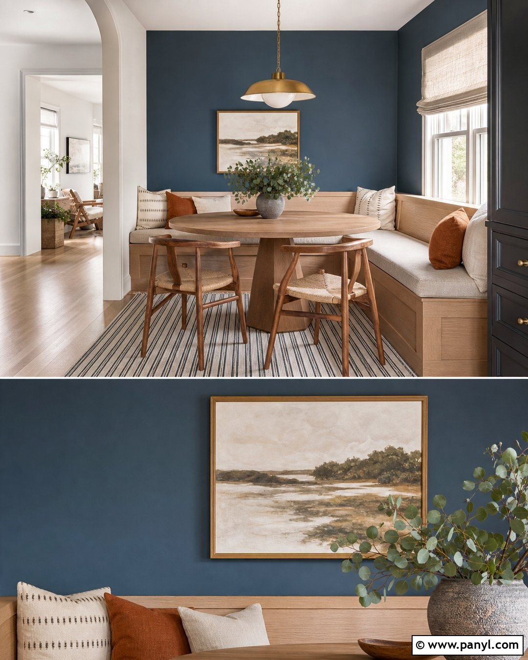 Breakfast Nook Slate Blue Accent Wall - 25 Slate Blue Accent Wall Ideas