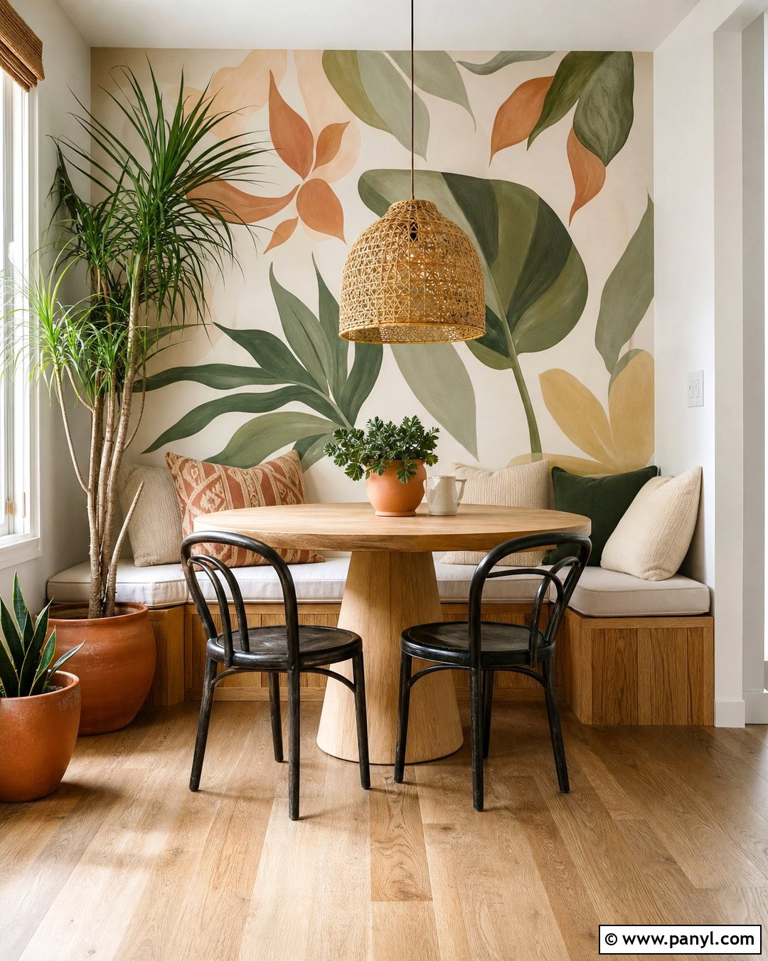 Breakfast Nook Wall Mural - 35 decorative wall paint ideas