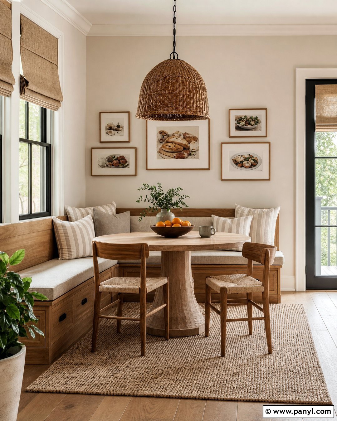 Breakfast Nook With Vanilla Latte Walls - 50 Vanilla Latte Color Wall Ideas