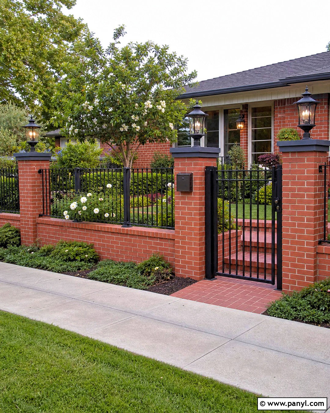 Brick And Grill Compound Wall - 20 simple compound wall design ideas
