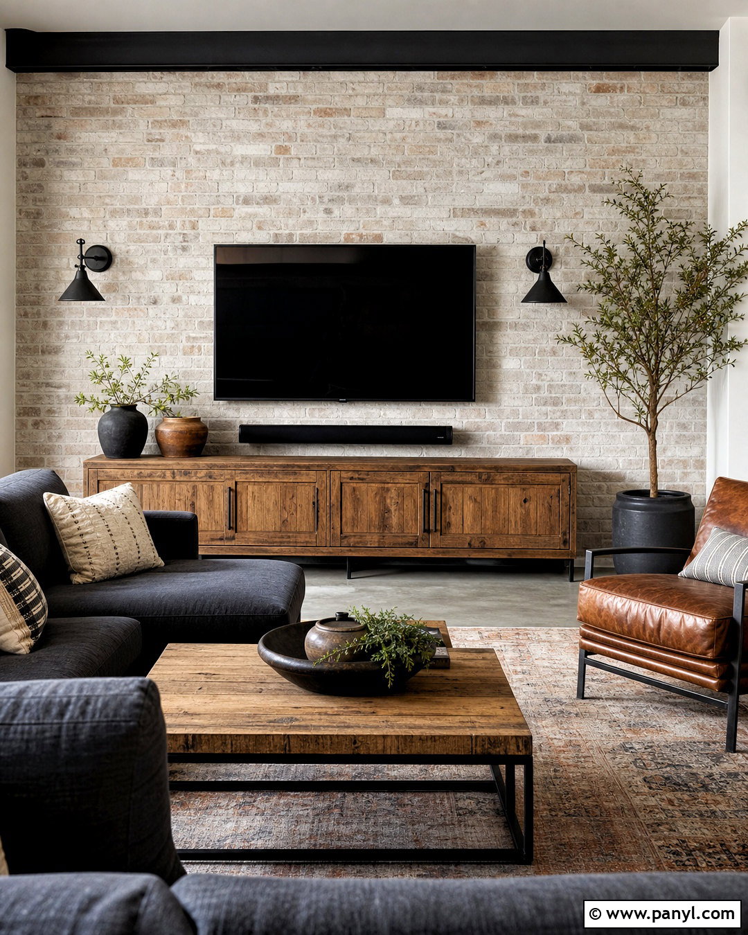 Brick Effect TV Wall Wallpaper - 20 tv wall wallpaper ideas