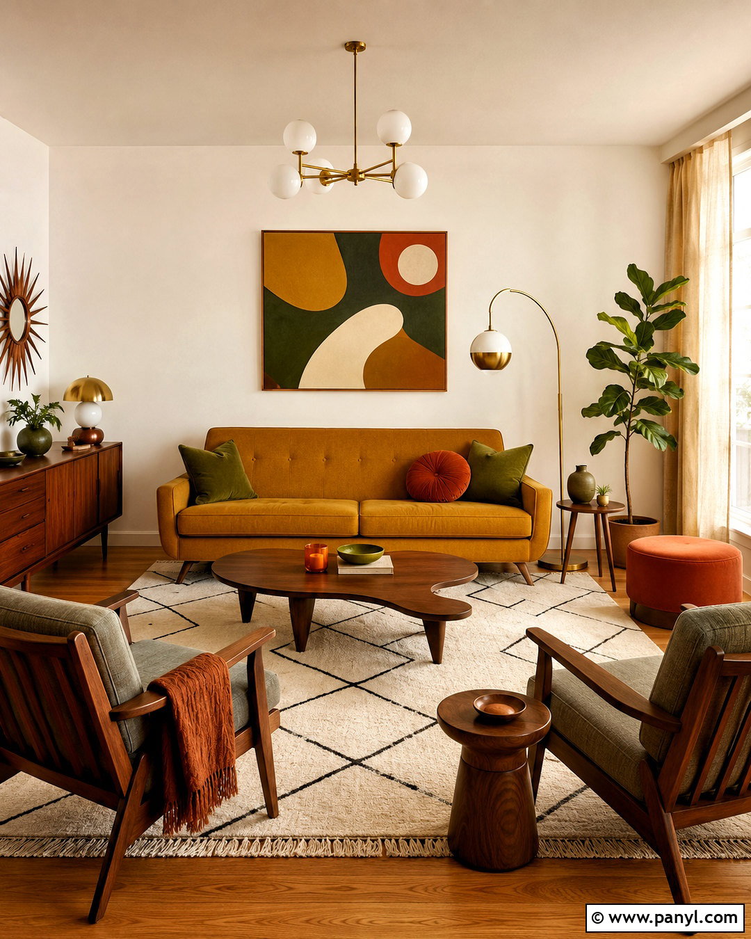 Brick Fireplace Mid Century Modern Living Room - 20 mid century modern living room ideas