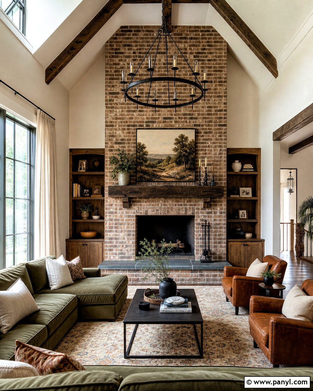 Brick Fireplace Wall - 20 tall fireplace wall high ceilings