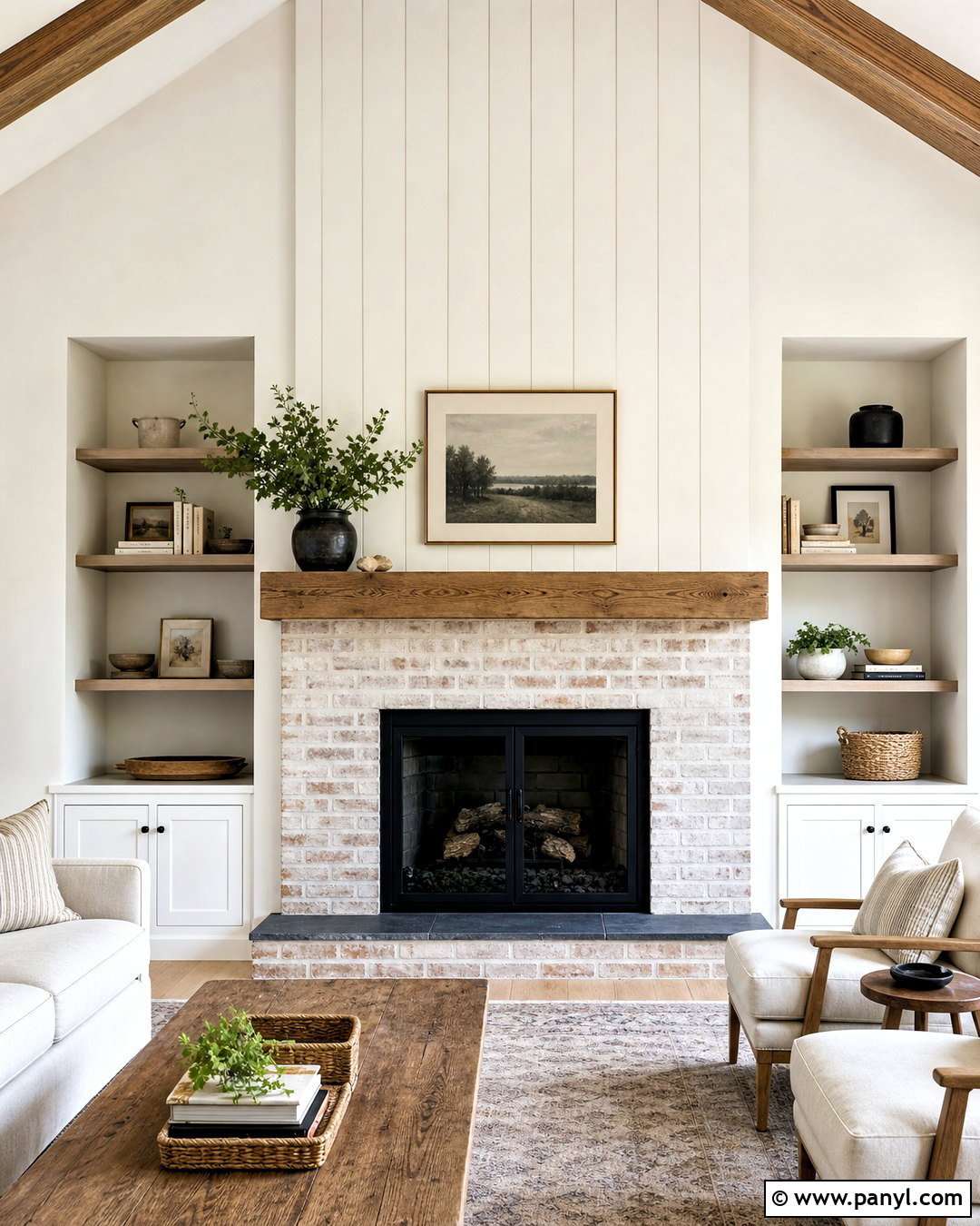 Brick Fireplace With Shiplap - 20 updating fireplace brick ideas