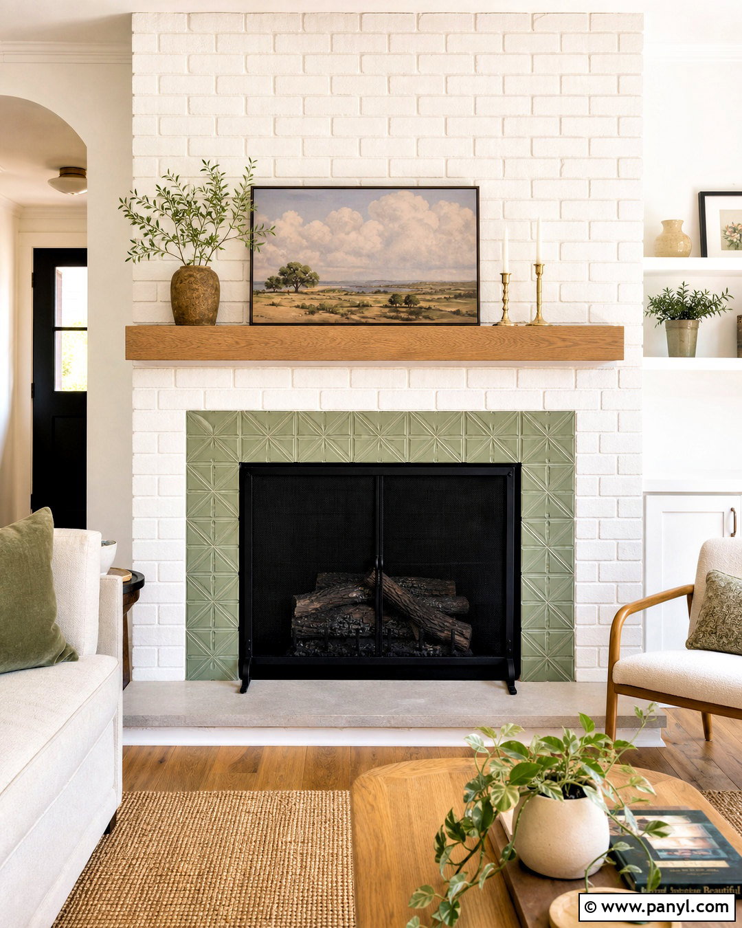Brick Fireplace With Tile Firebox - 20 full wall brick fireplace makeover ideas