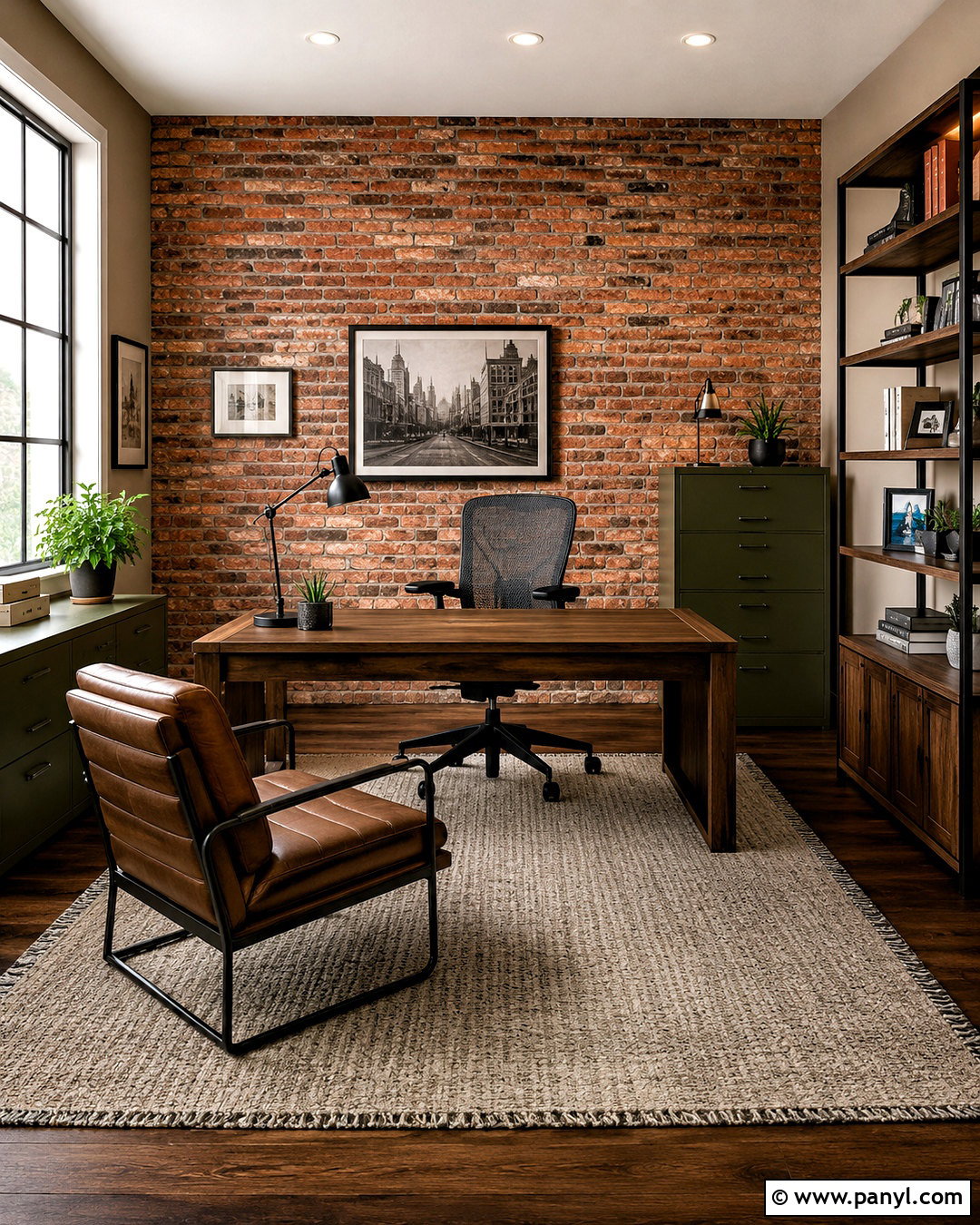 Brick Home Office Wall - 20 brick wall examples