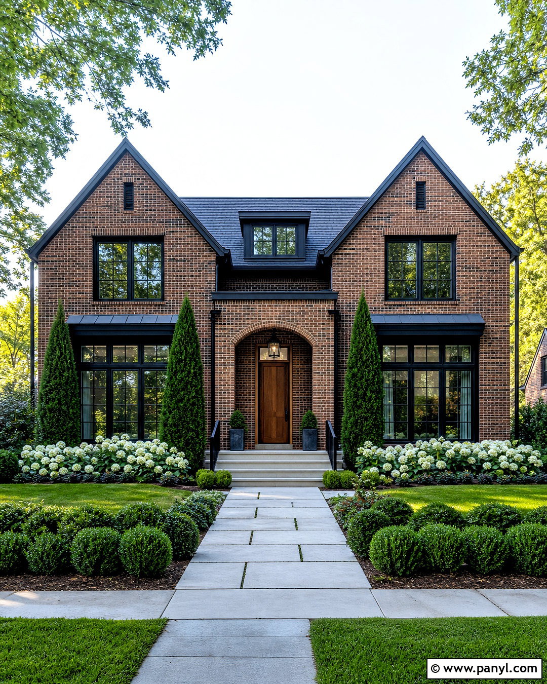 Brick House Front With Black Trim - 20 house front design ideas