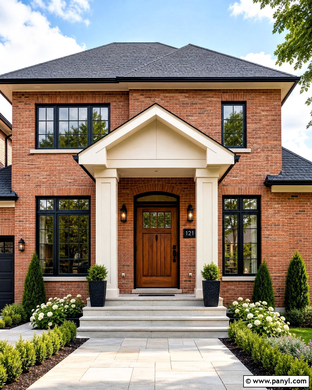 Brick House With A Modern Portico - 20 updating brick house exterior ideas