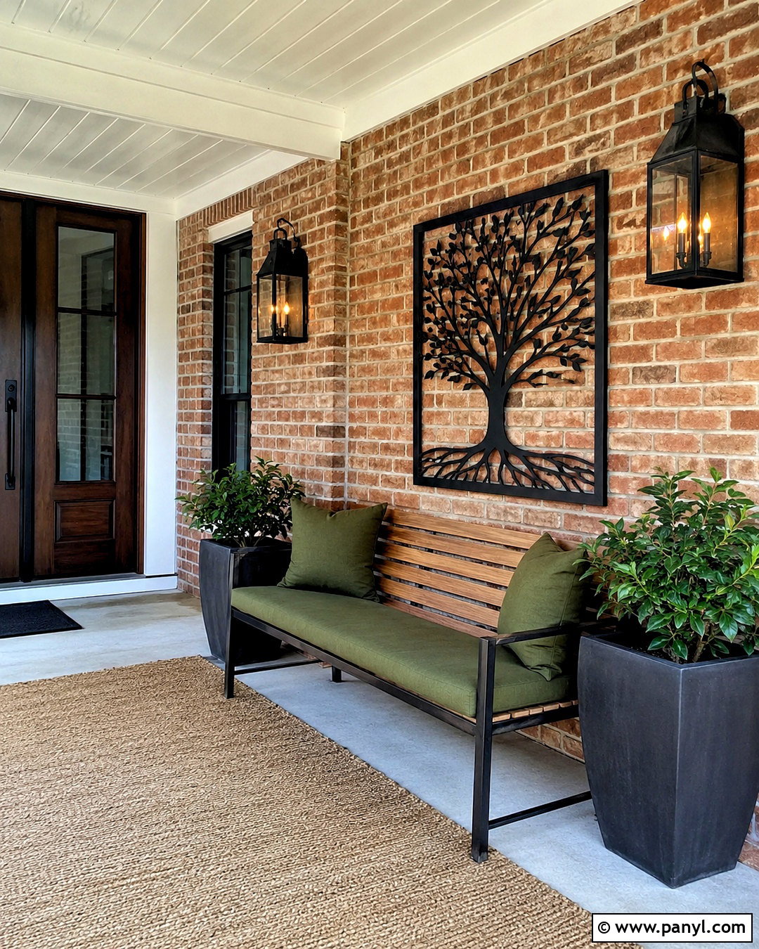 Brick Porch Wall With Black Accents - 20 porch wall design ideas