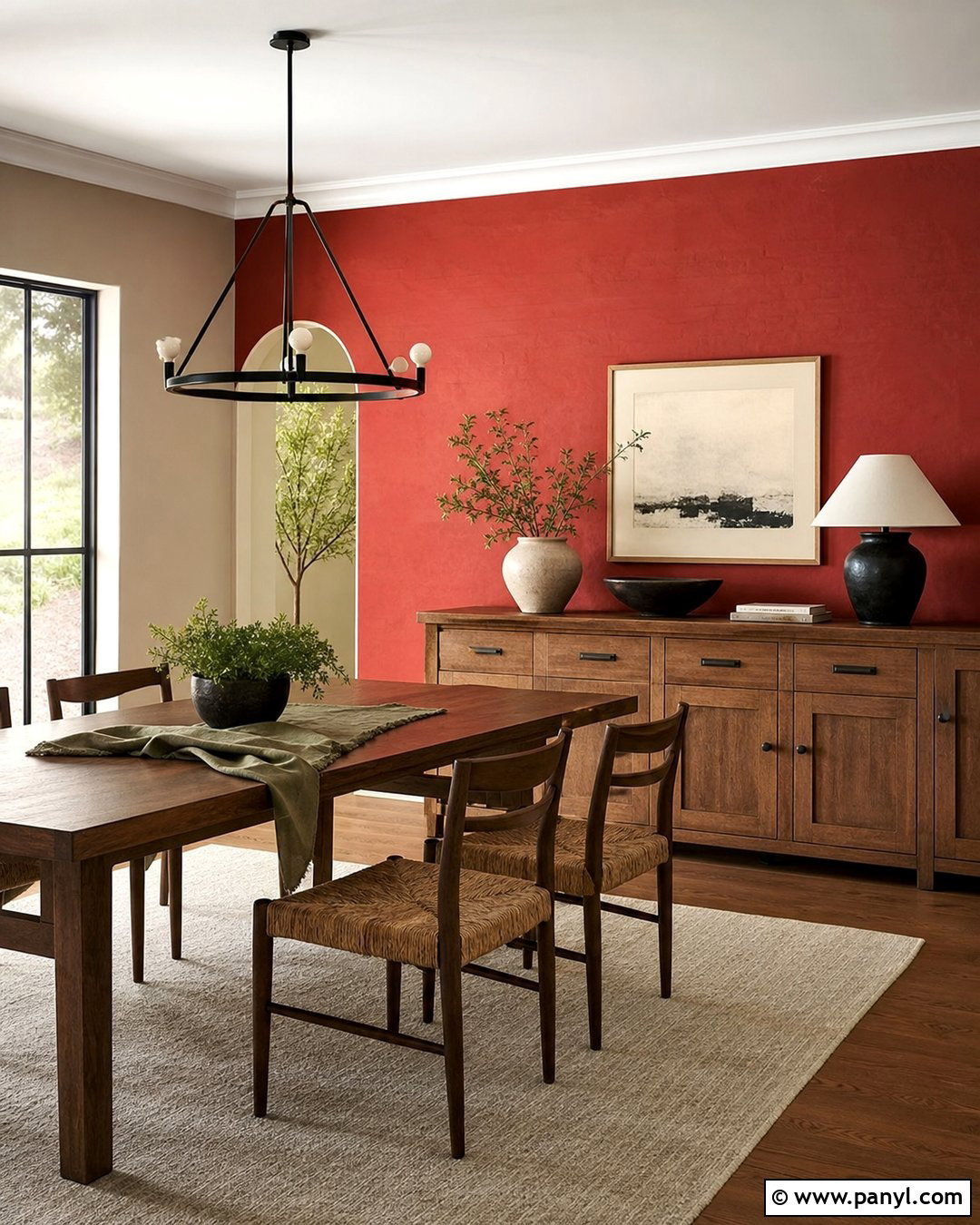 Brick Red Accent Wall Dining Room - 25 Red Accent Walls