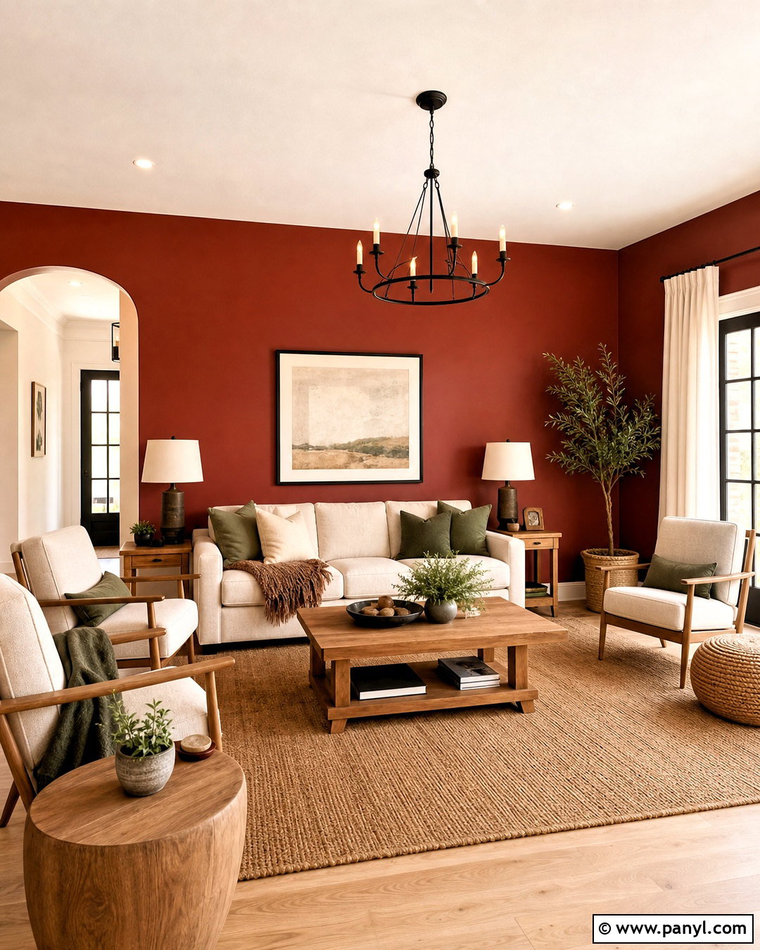 Brick Red Accent Wall Living Room - 20 red accent wall ideas