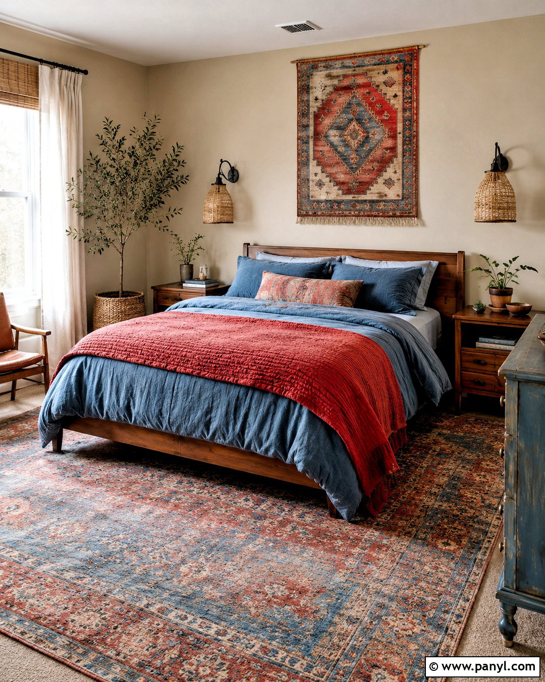 Brick Red And Denim Blue Boho Color Palette - 20 boho colour palette ideas