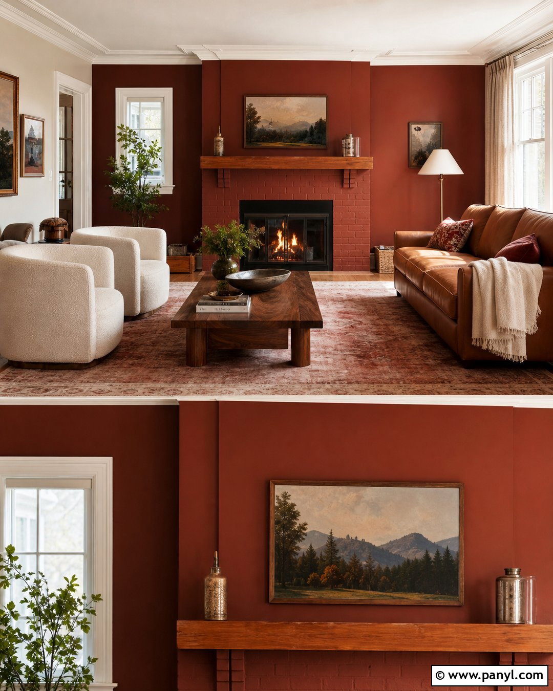 Brick Red And Warm White Walls - 20 Red And White Walls