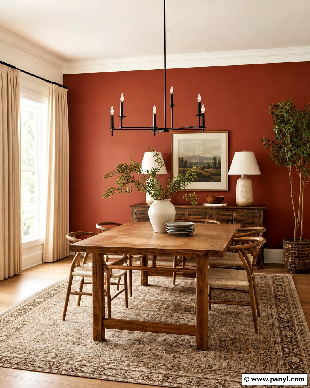 Brick Red Dining Room Wall - 20 red wall design ideas