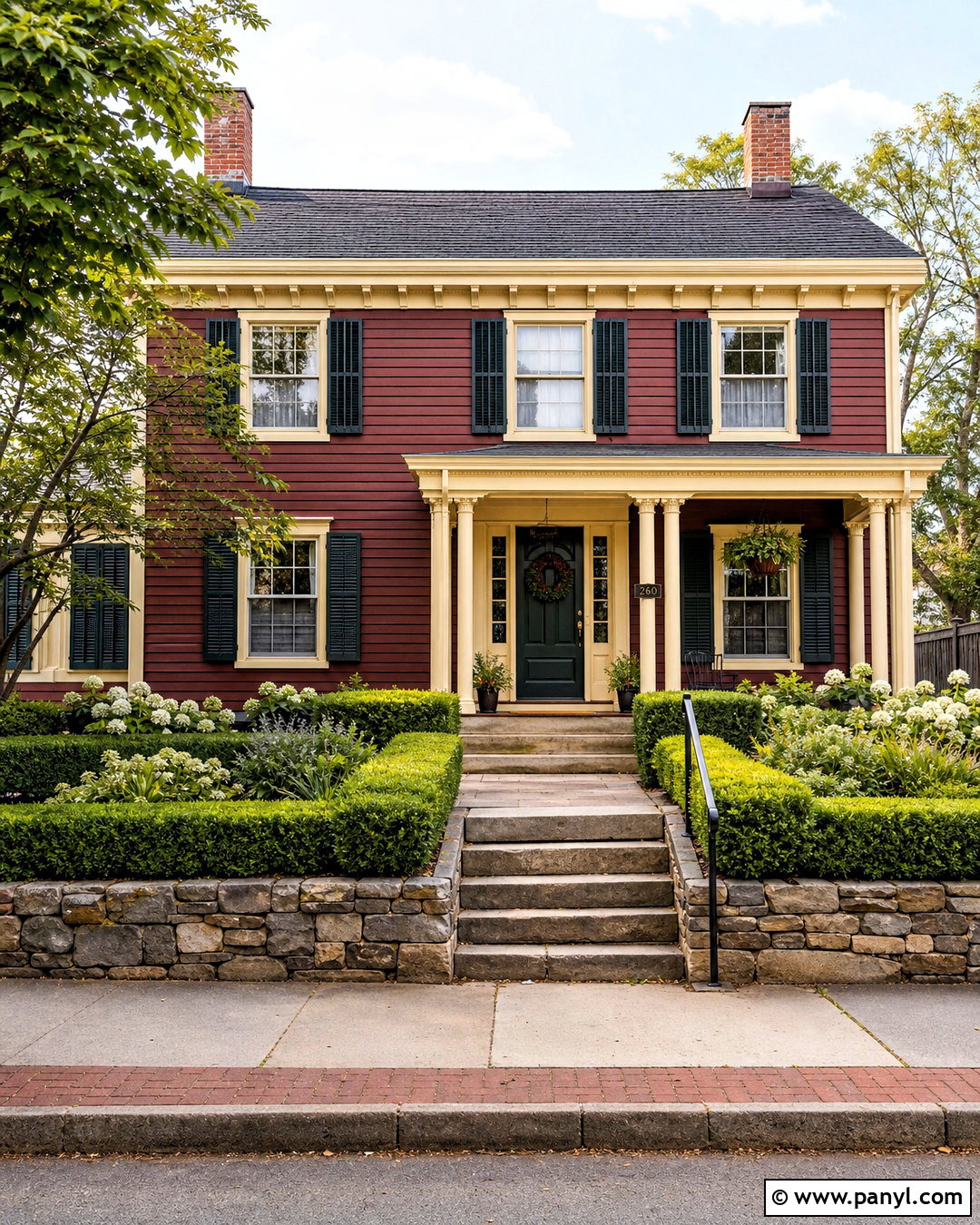 Brick Red Exterior With Cream Trim - 20 outdoor wall painting ideas exterior colors