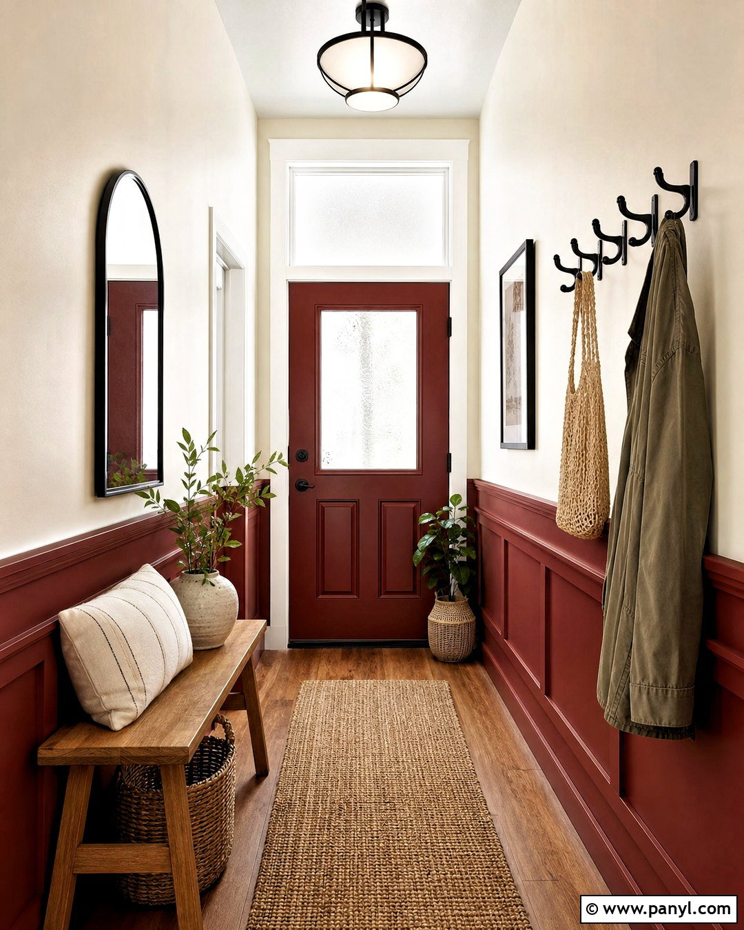 Brick Red Hallway Wainscoting - 20 red hallway ideas