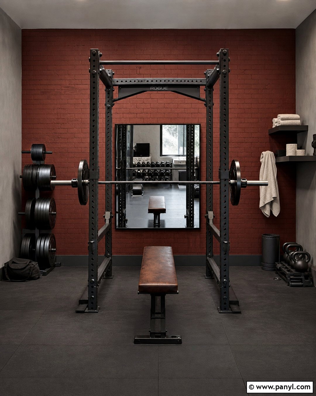 Brick Red Home Gym Walls - 30 Home Gym Wall Color Ideas