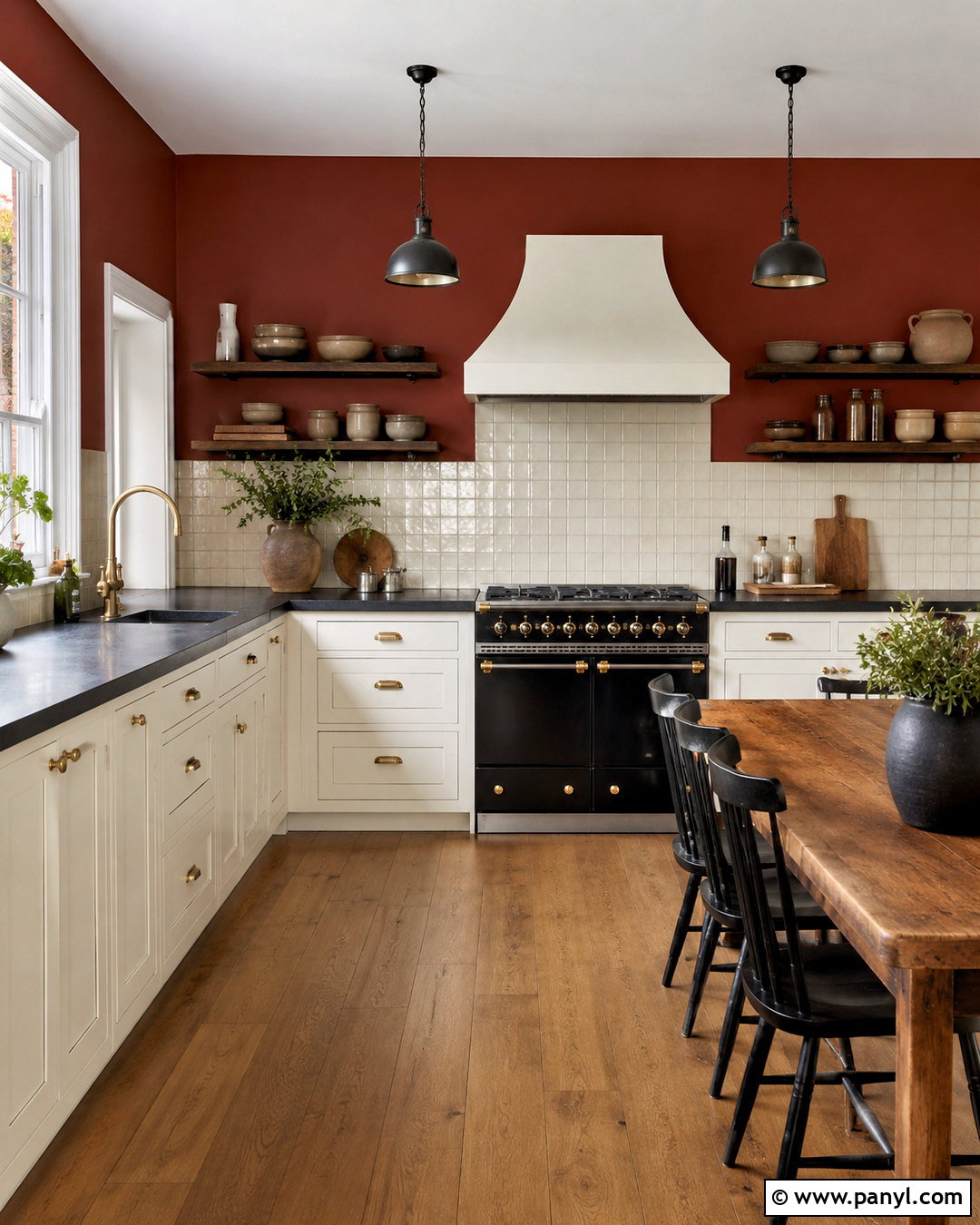Brick Red Kitchen Walls - 20 Wall Color For Black And White Kitchen Ideas